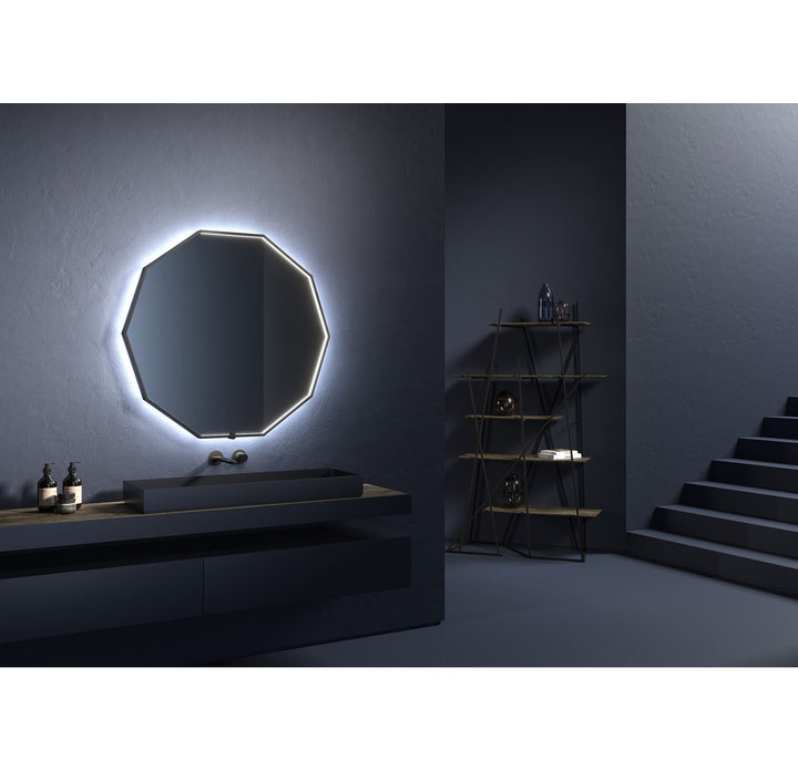 30X30 Led Mirror Black