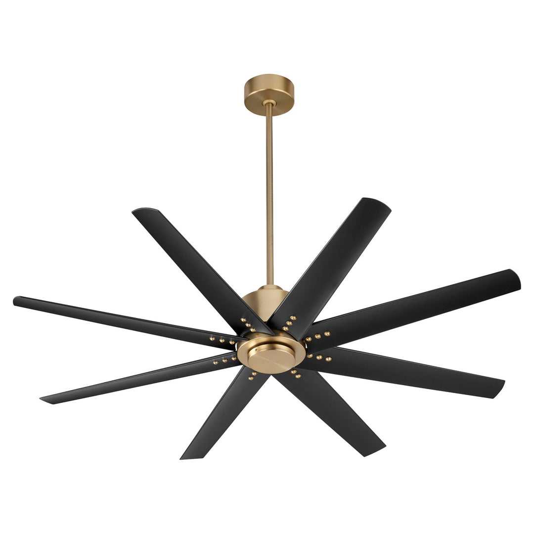 X Ceiling Fan Aged Brass by Oxygen Lighting