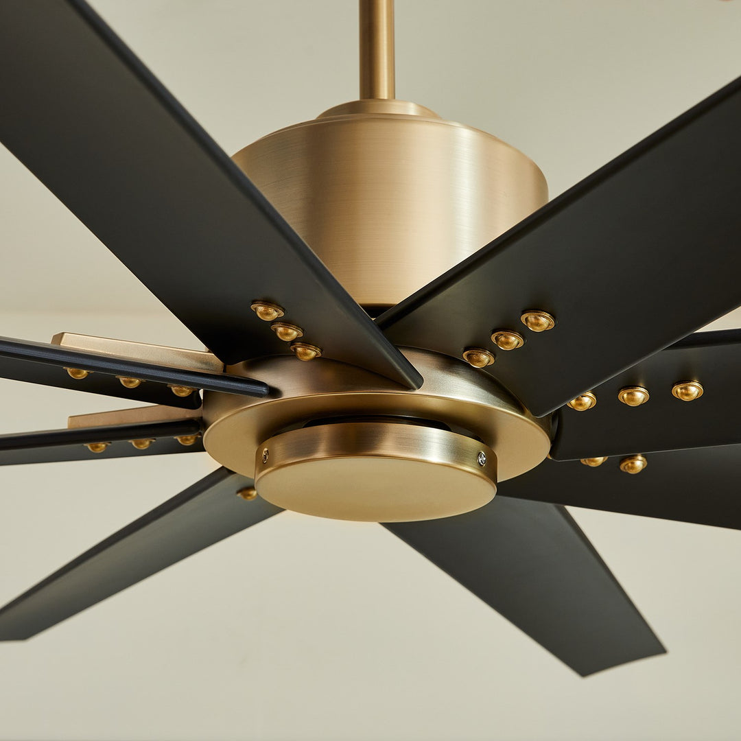 X Ceiling Fan Aged Brass