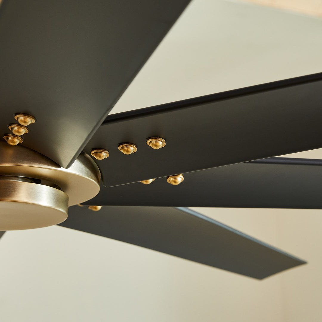 X Ceiling Fan Aged Brass