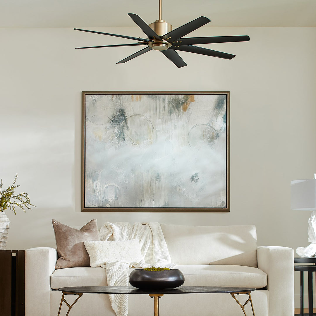 X Ceiling Fan Aged Brass