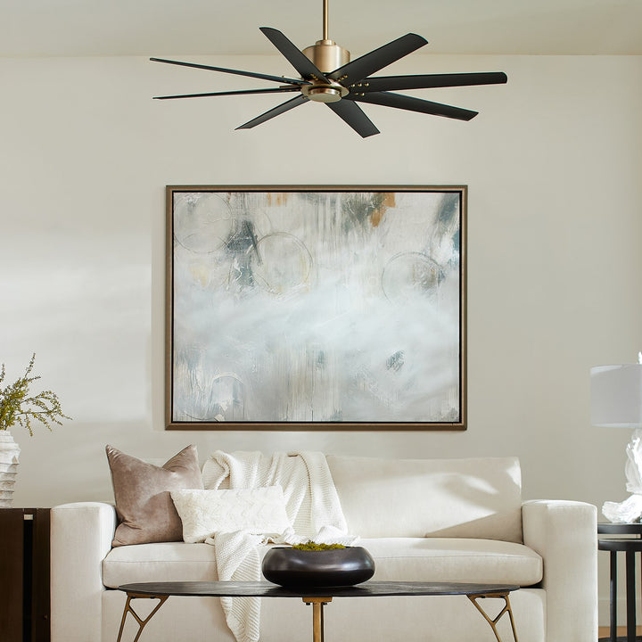 X Ceiling Fan Aged Brass