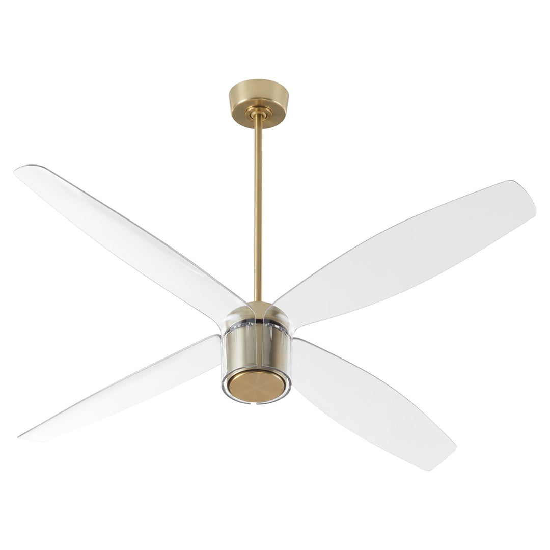 X Ceiling Fan Aged Brass by Oxygen Lighting