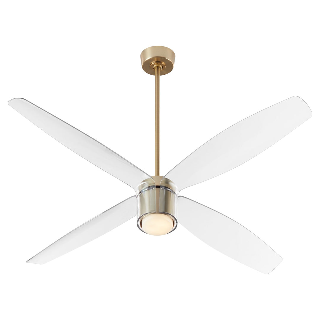 X Ceiling Fan Aged Brass