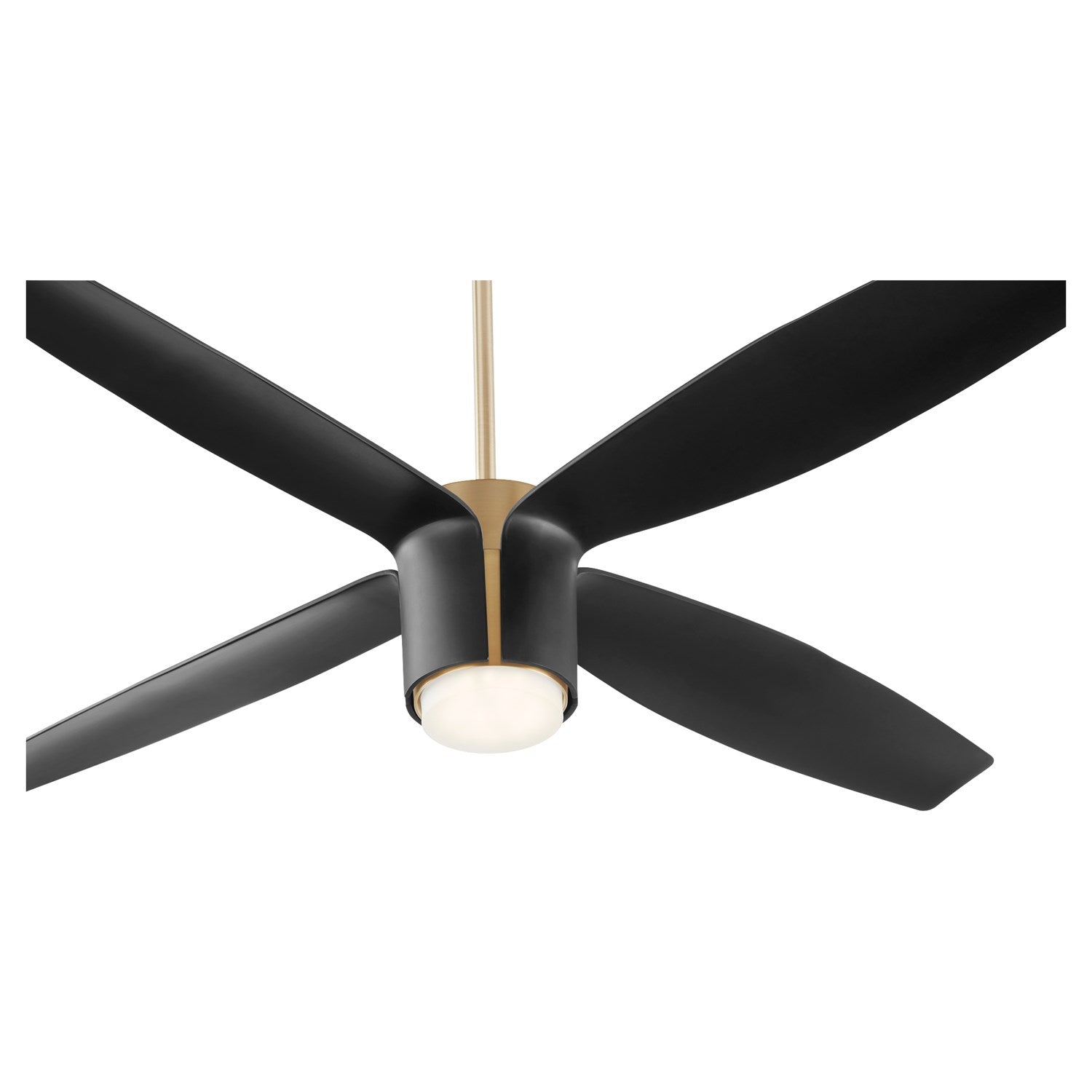 X Ceiling Fan Aged Brass Black Blades