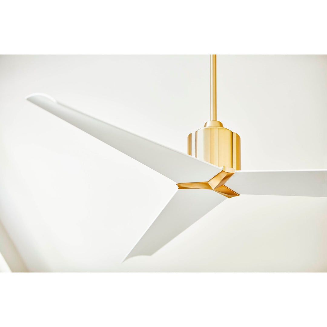 X Ceiling Fan Aged Brass