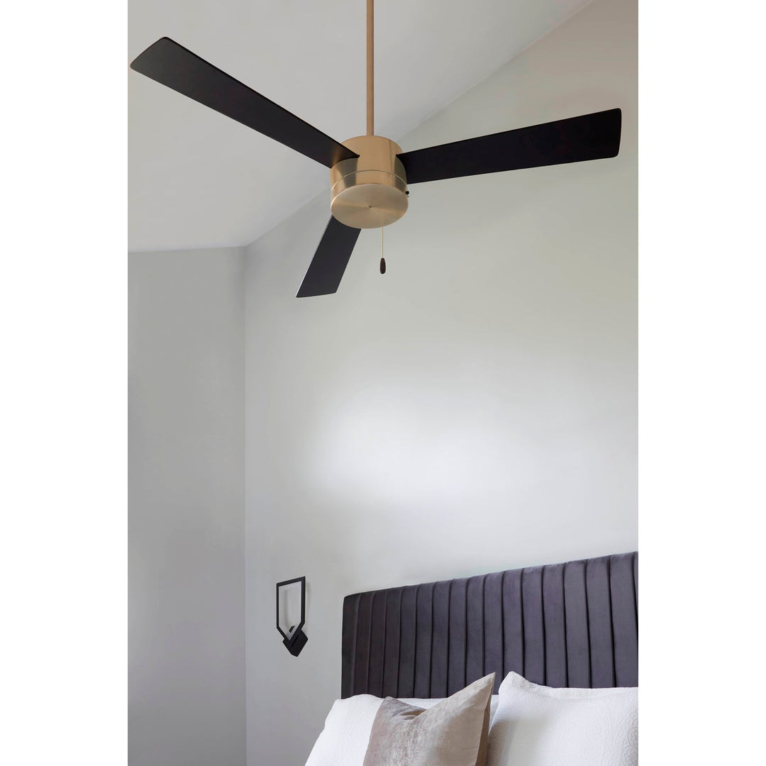 X Ceiling Fan Aged Brass
