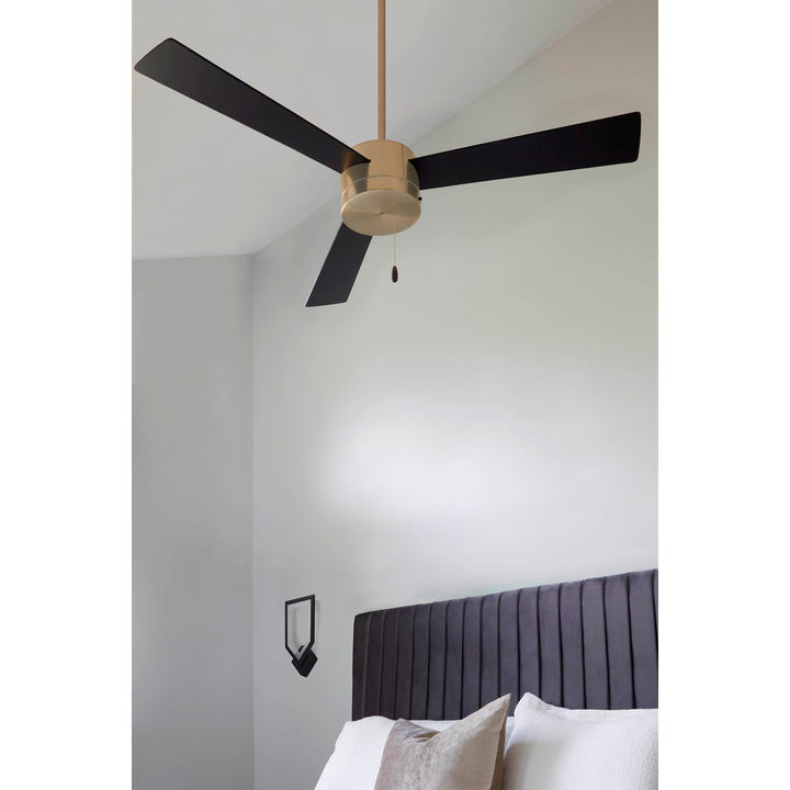 X Ceiling Fan Aged Brass