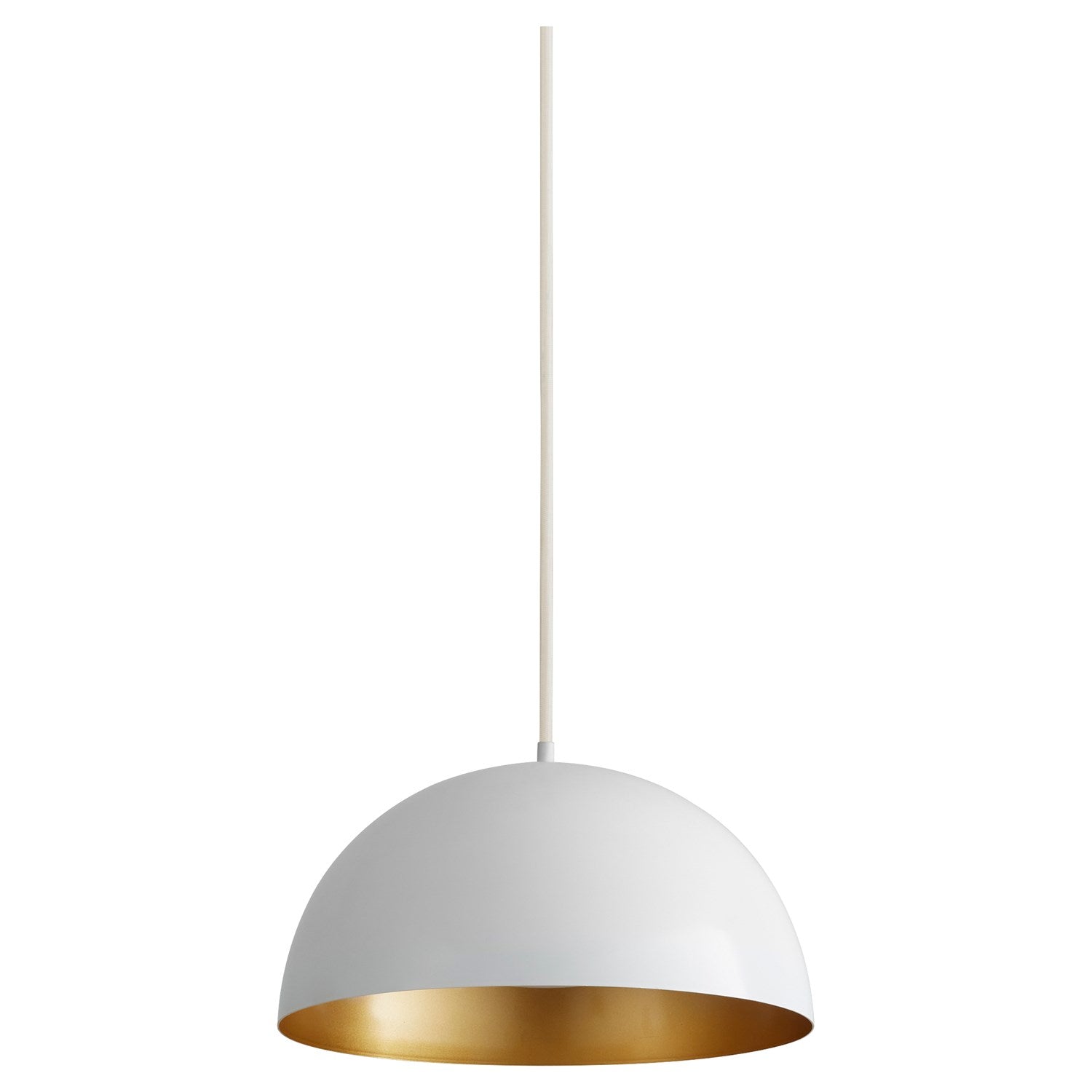 15.75X8 Pendant White Industrial Brass by Oxygen Lighting