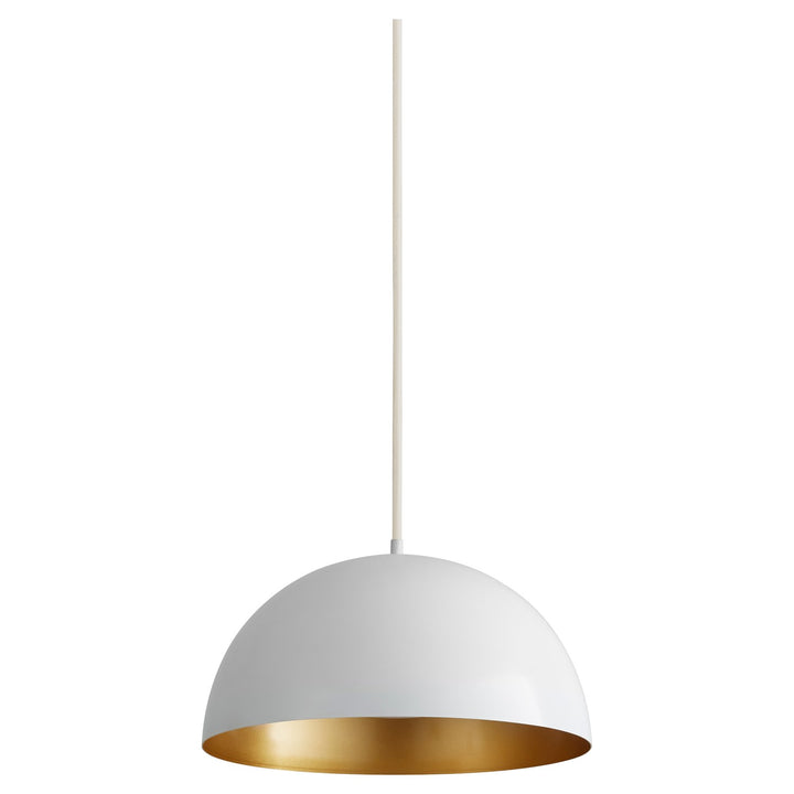 15.75X8 Pendant White Industrial Brass by Oxygen Lighting