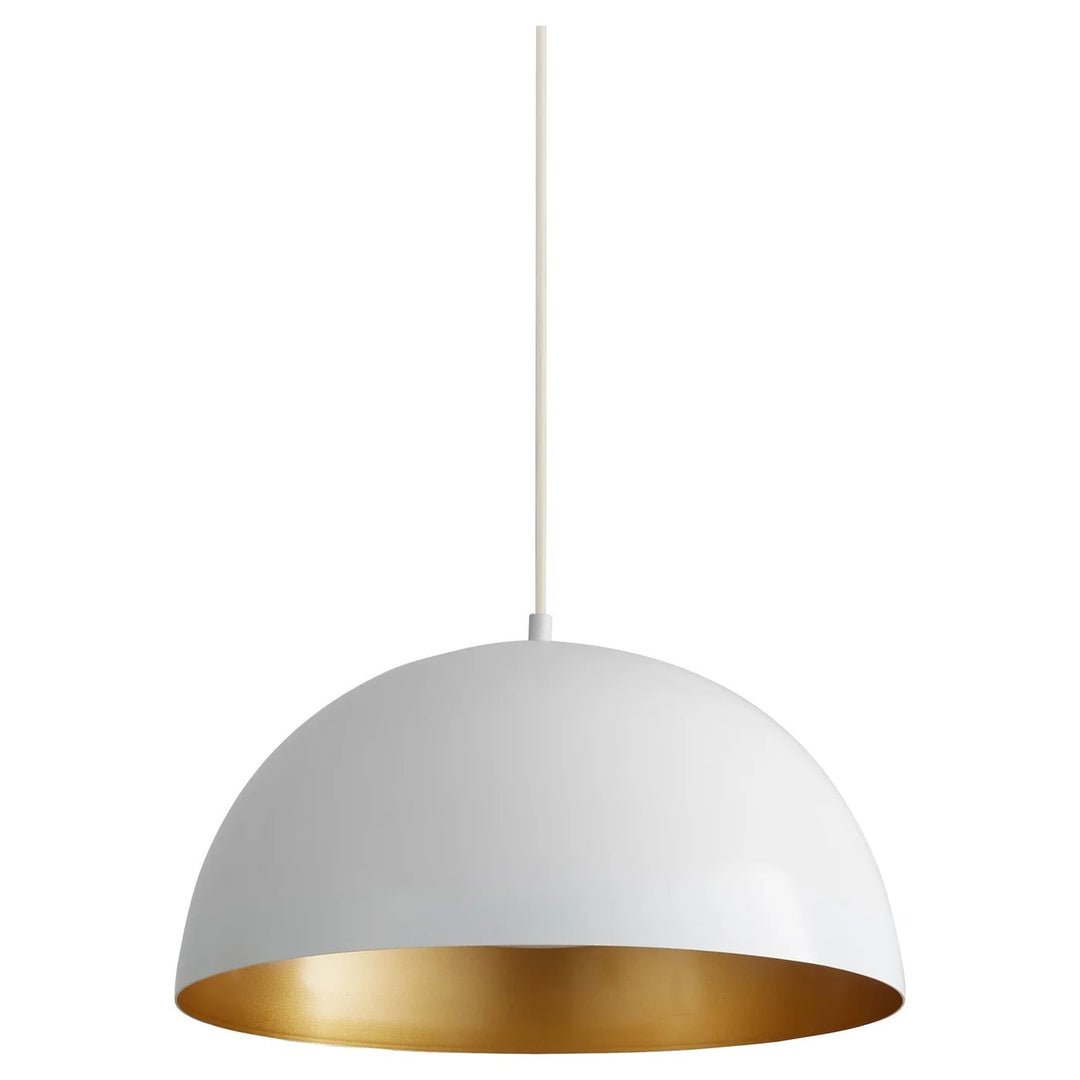 23.625X11.875 Pendant White Industrial Brass by Oxygen Lighting
