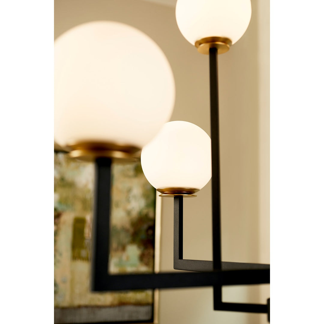 31.5X21.75 Chandelier Black Aged Brass