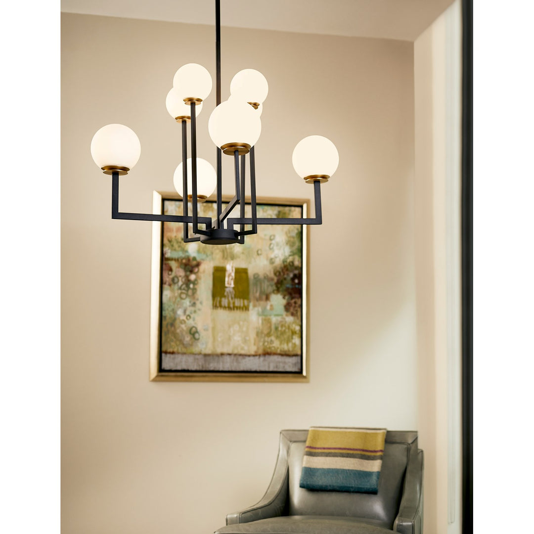 31.5X21.75 Chandelier Black Aged Brass