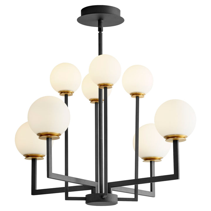 31.5X21.75 Chandelier Black Aged Brass