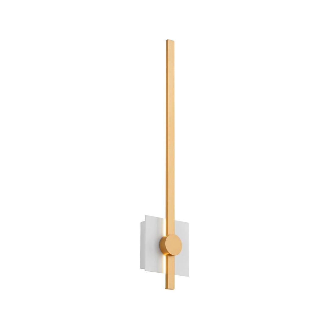 21.125X5.25 Sconce White Industrial Brass