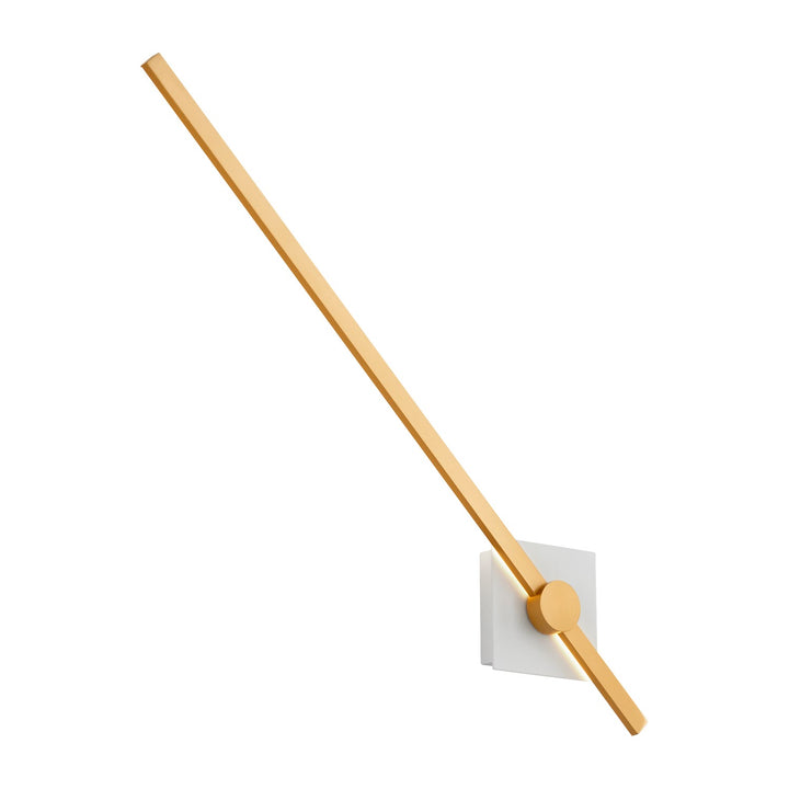 32X5.25 Sconce White Industrial Brass