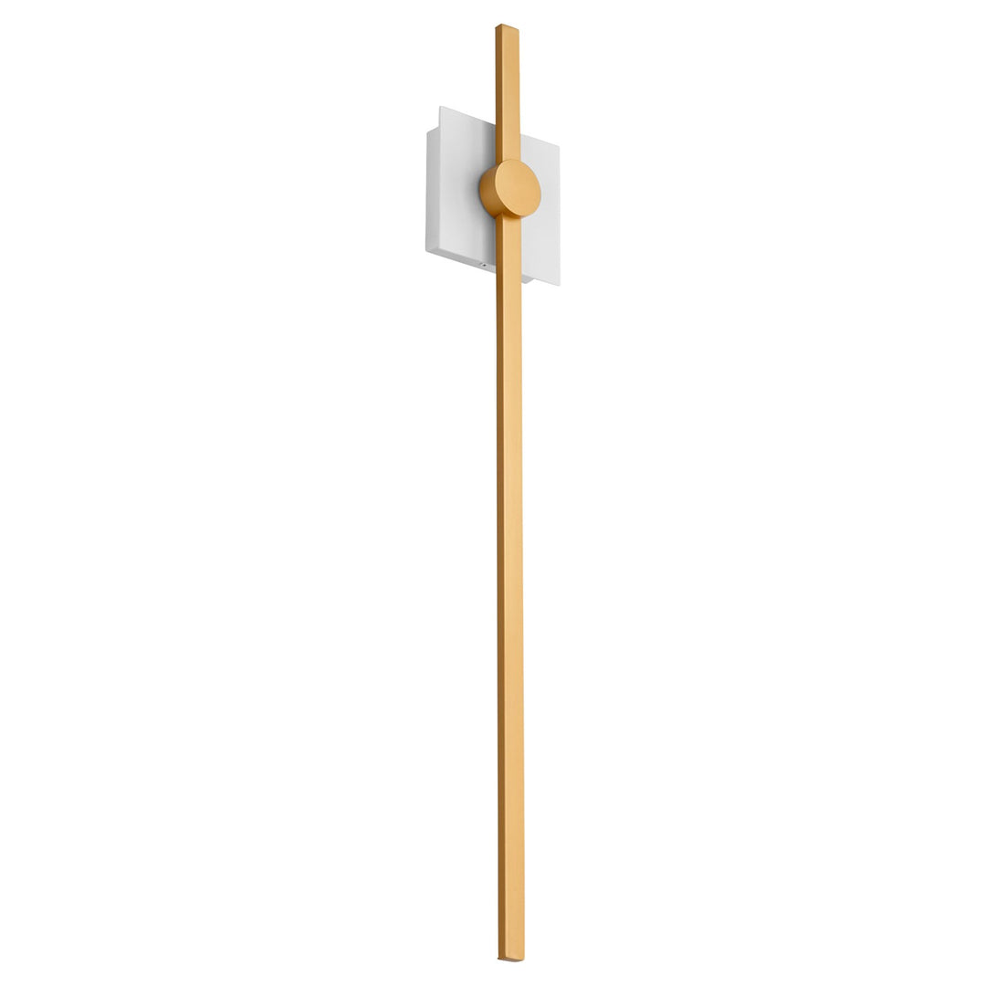 32X5.25 Sconce White Industrial Brass