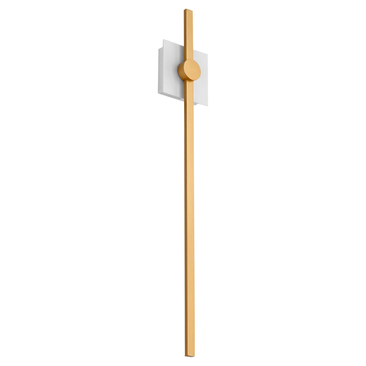 32X5.25 Sconce White Industrial Brass