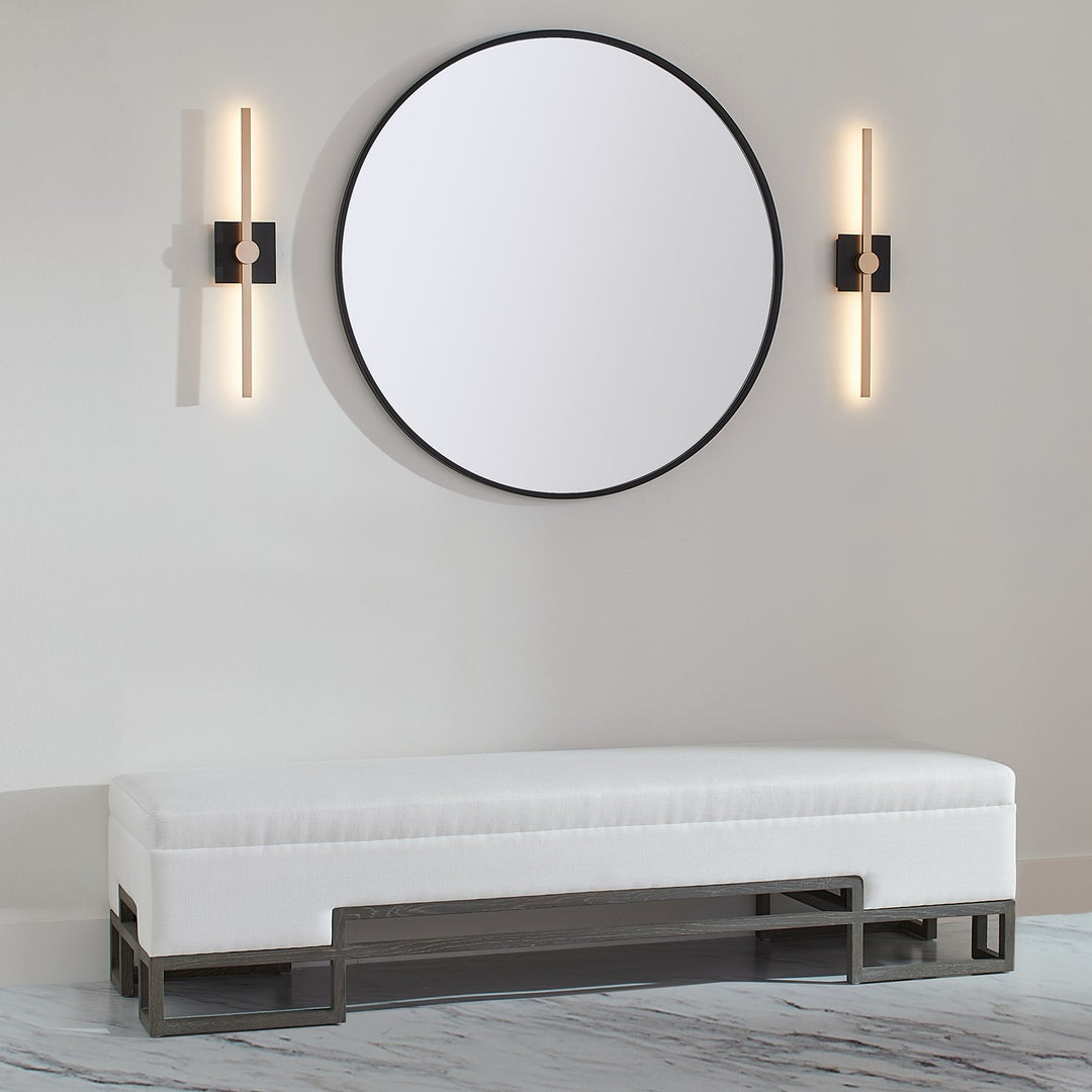 24X5.25 Vanity Black Industrial Brass