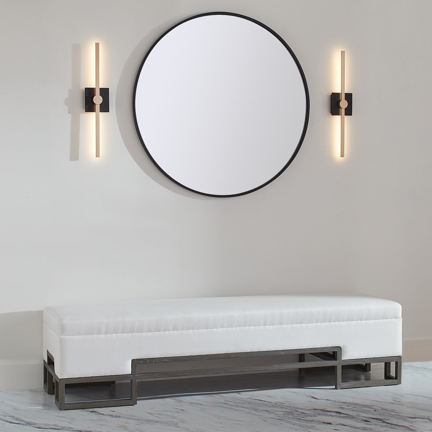 24X5.25 Vanity Black Industrial Brass