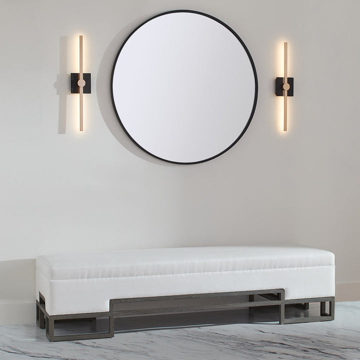24X5.25 Vanity Black Industrial Brass