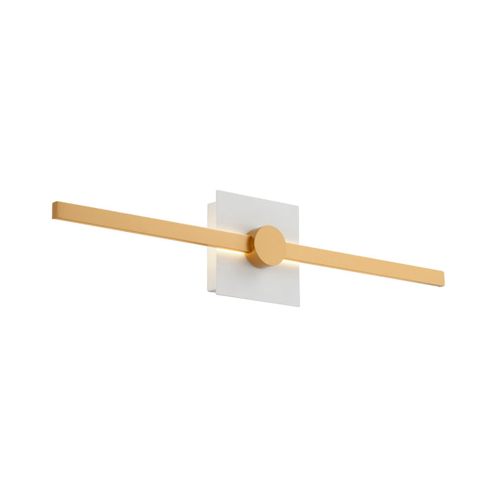 24X5.25 Vanity White Industrial Brass