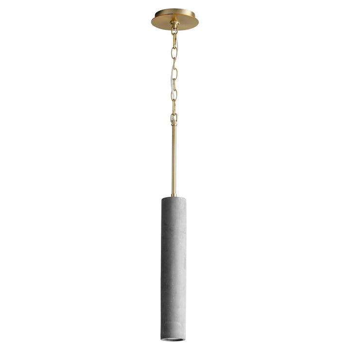 2.75X16.5 Pendant Aged Brass Dark Gray / Aged Brass by Oxygen Lighting