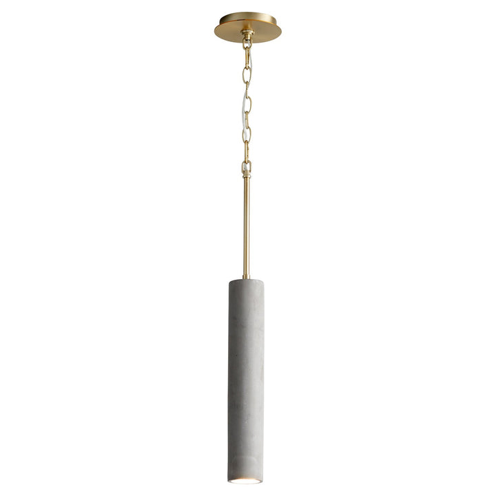 2.75X16.5 Pendant Aged Brass Dark Gray / Aged Brass