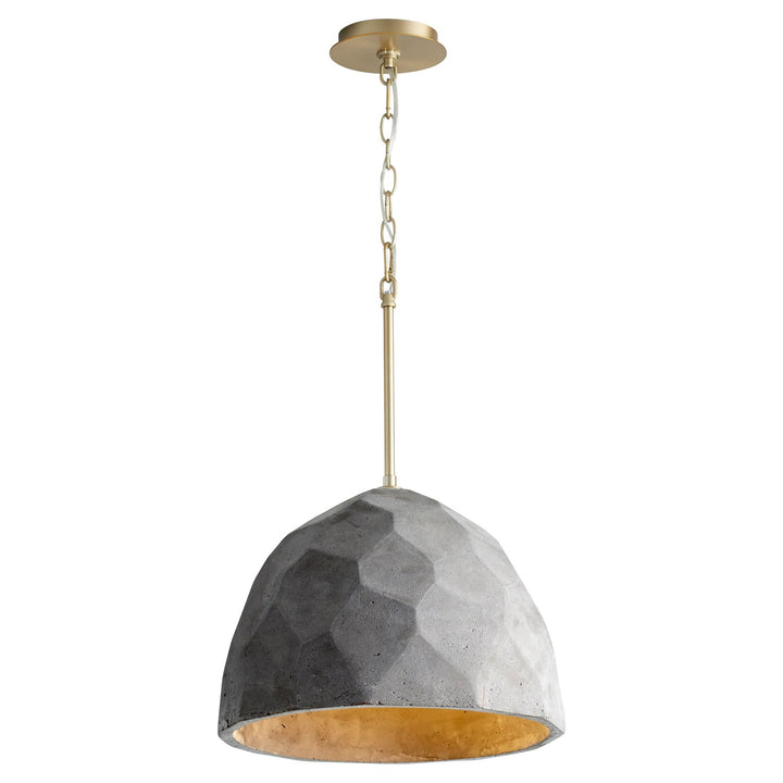 16X12 Pendant Aged Brass Dark Gray / Aged Brass