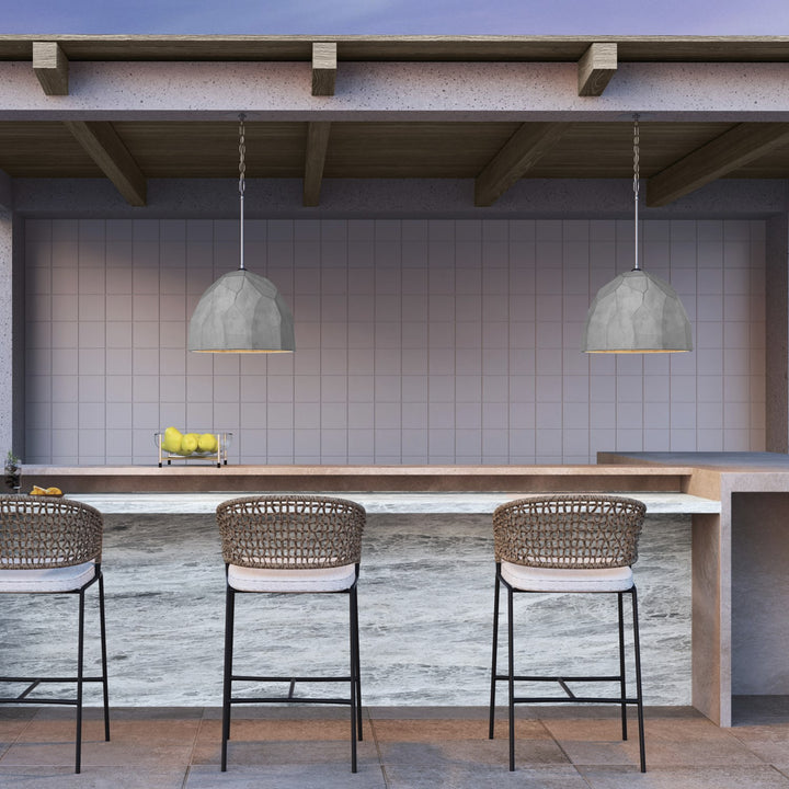 16X12 Pendant Grey Satin Nickel