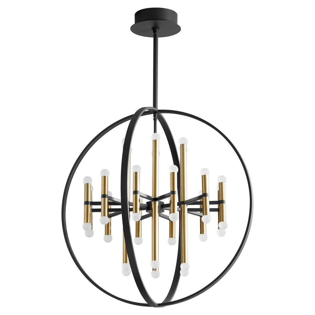 30X33.5 Chandelier Black Aged Brass by Oxygen Lighting