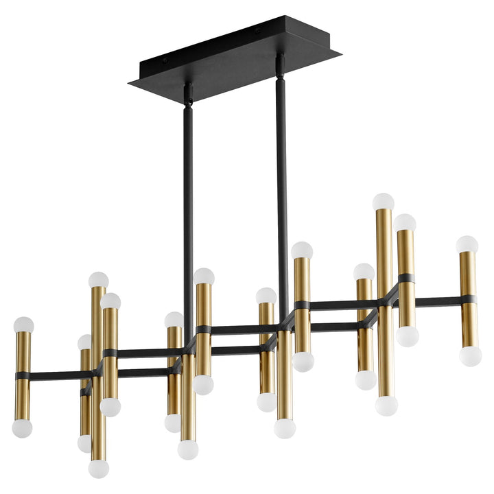 7.375X17.5 Chandelier Black Aged Brass by Oxygen Lighting