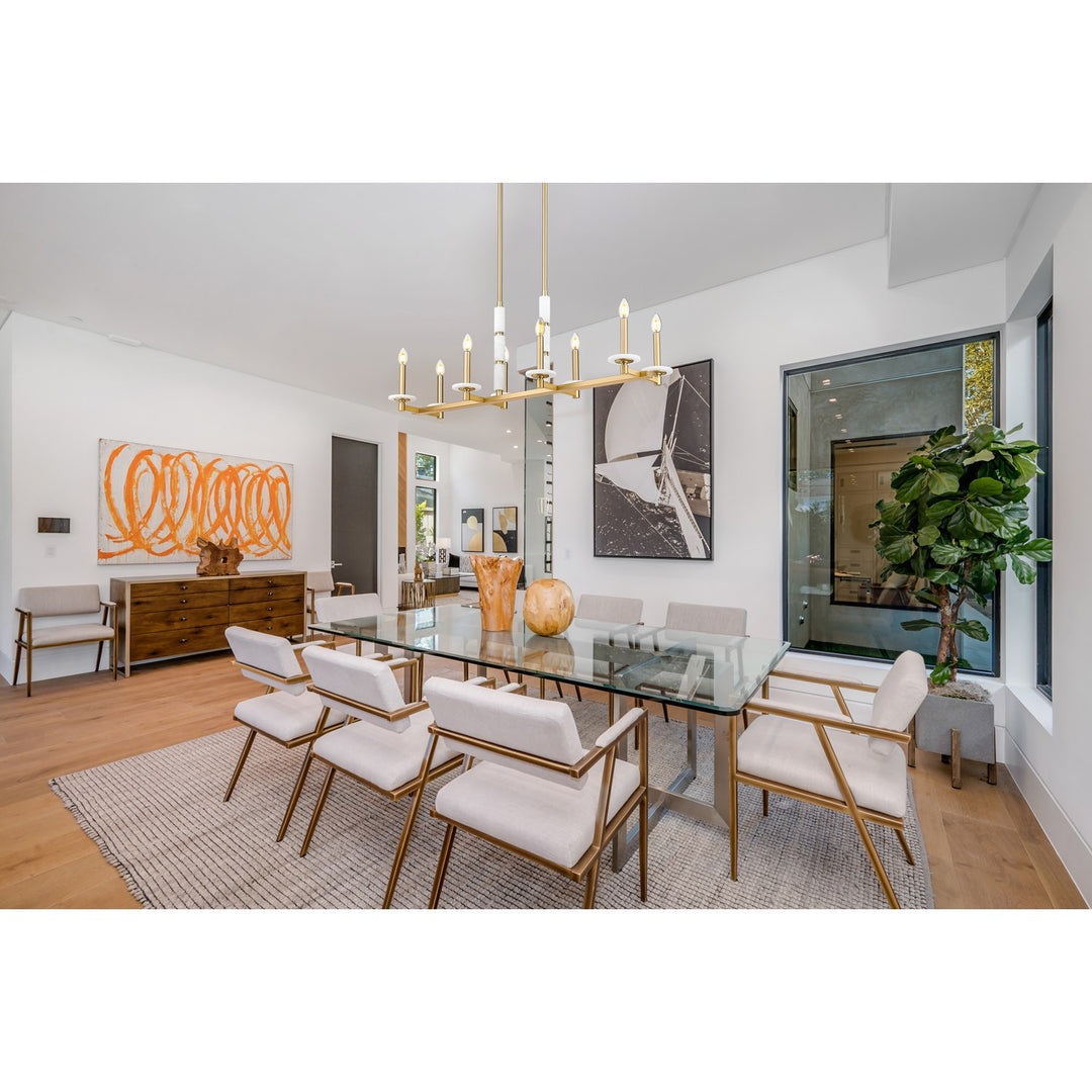 8 Light Linear Chandelier