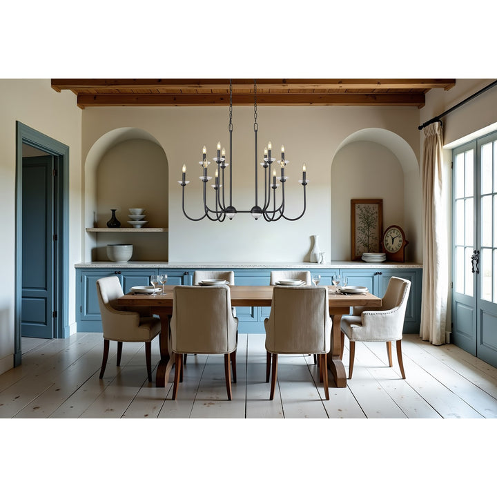 12 Light Linear Chandelier