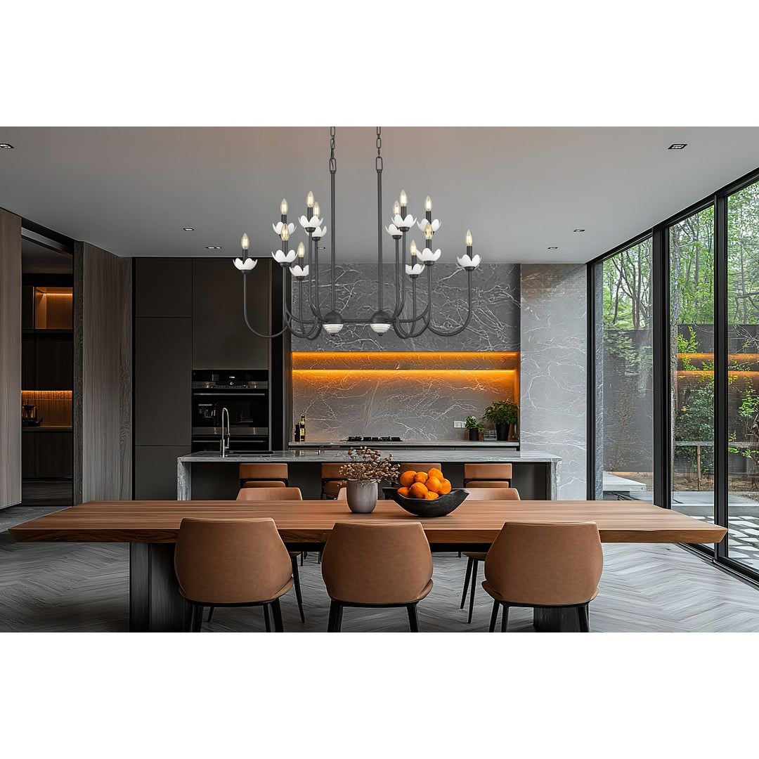 12 Light Linear Chandelier