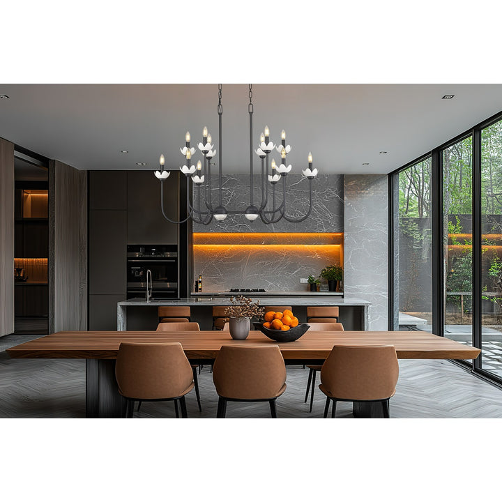 12 Light Linear Chandelier