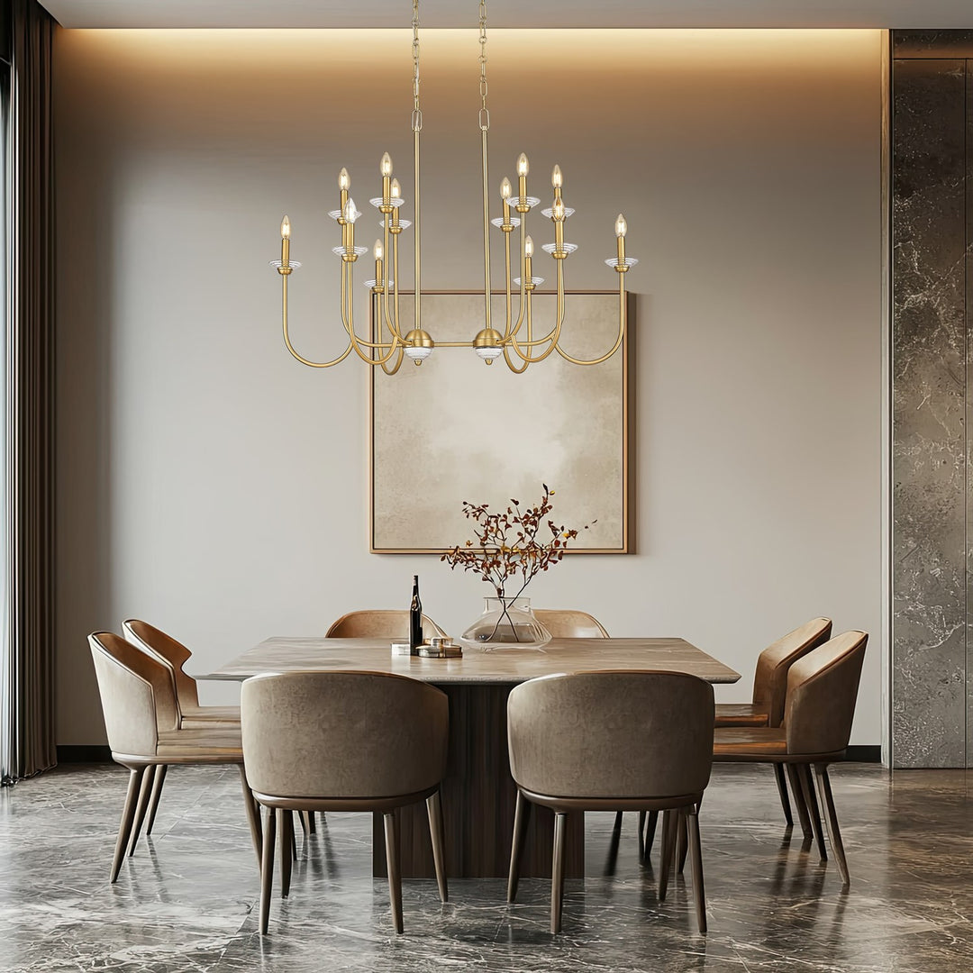 12 Light Linear Chandelier