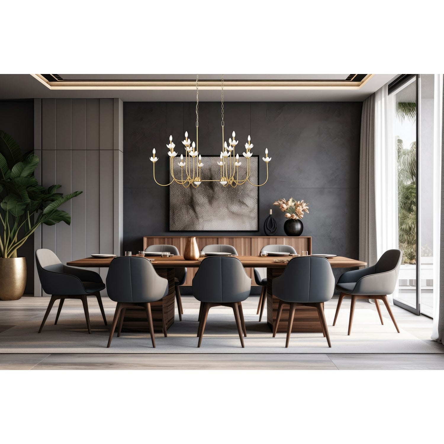 16 Light Linear Chandelier