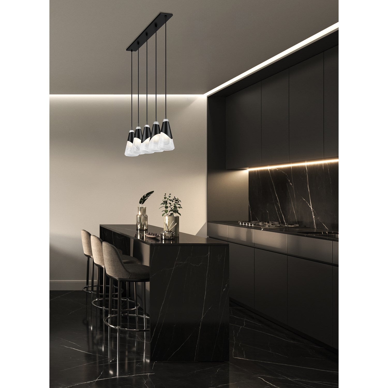 5 Light Linear Chandelier