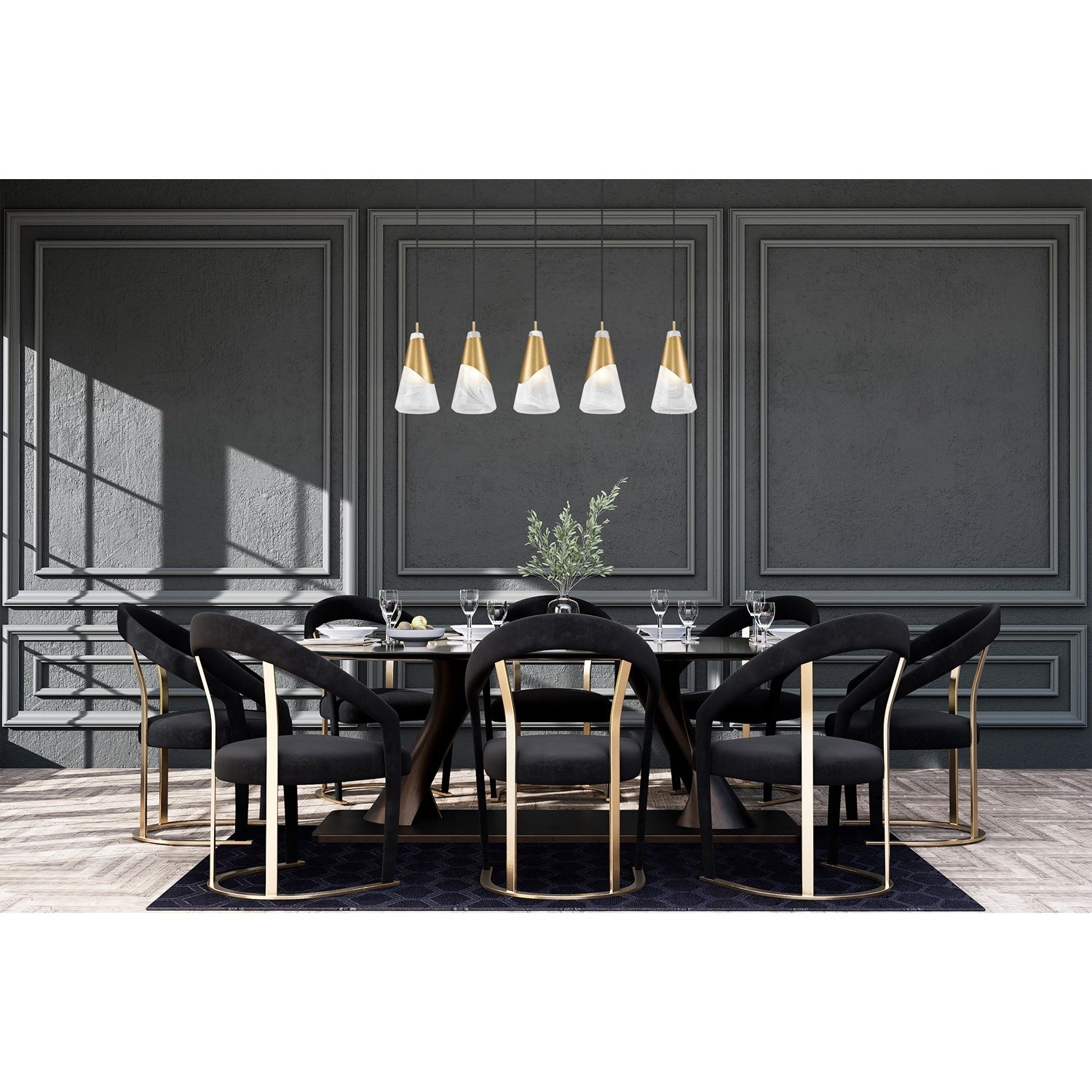 5 Light Linear Chandelier