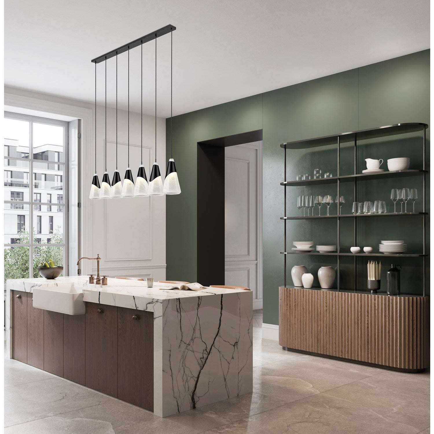 7 Light Linear Chandelier
