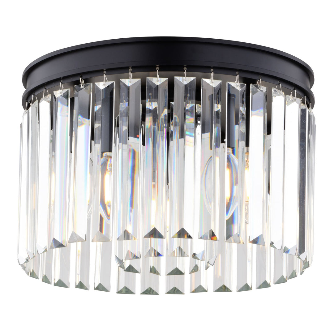 Allerton 12-In. W 3 Light Flush Mount Matte Black by Vaxcel International