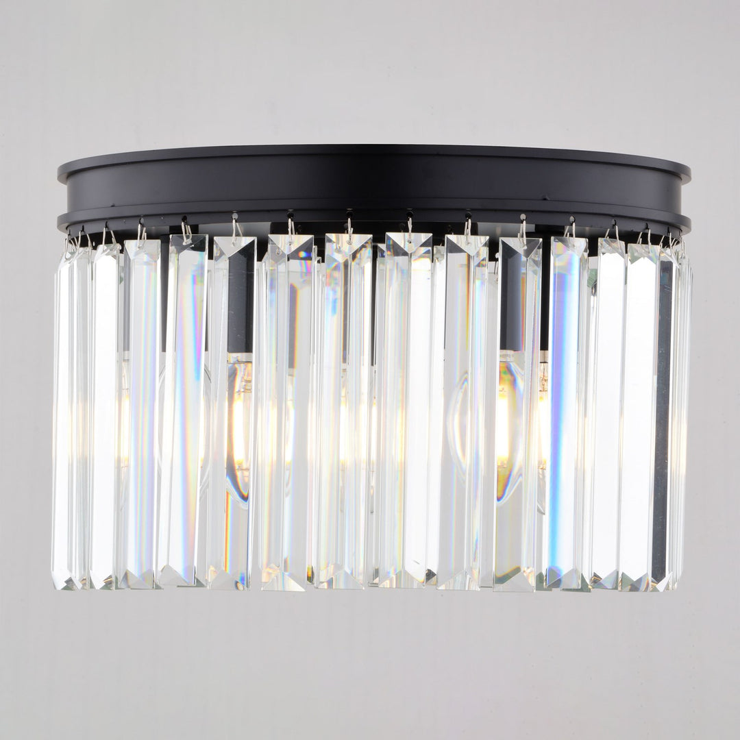 Allerton 12-In. W 3 Light Flush Mount Matte Black