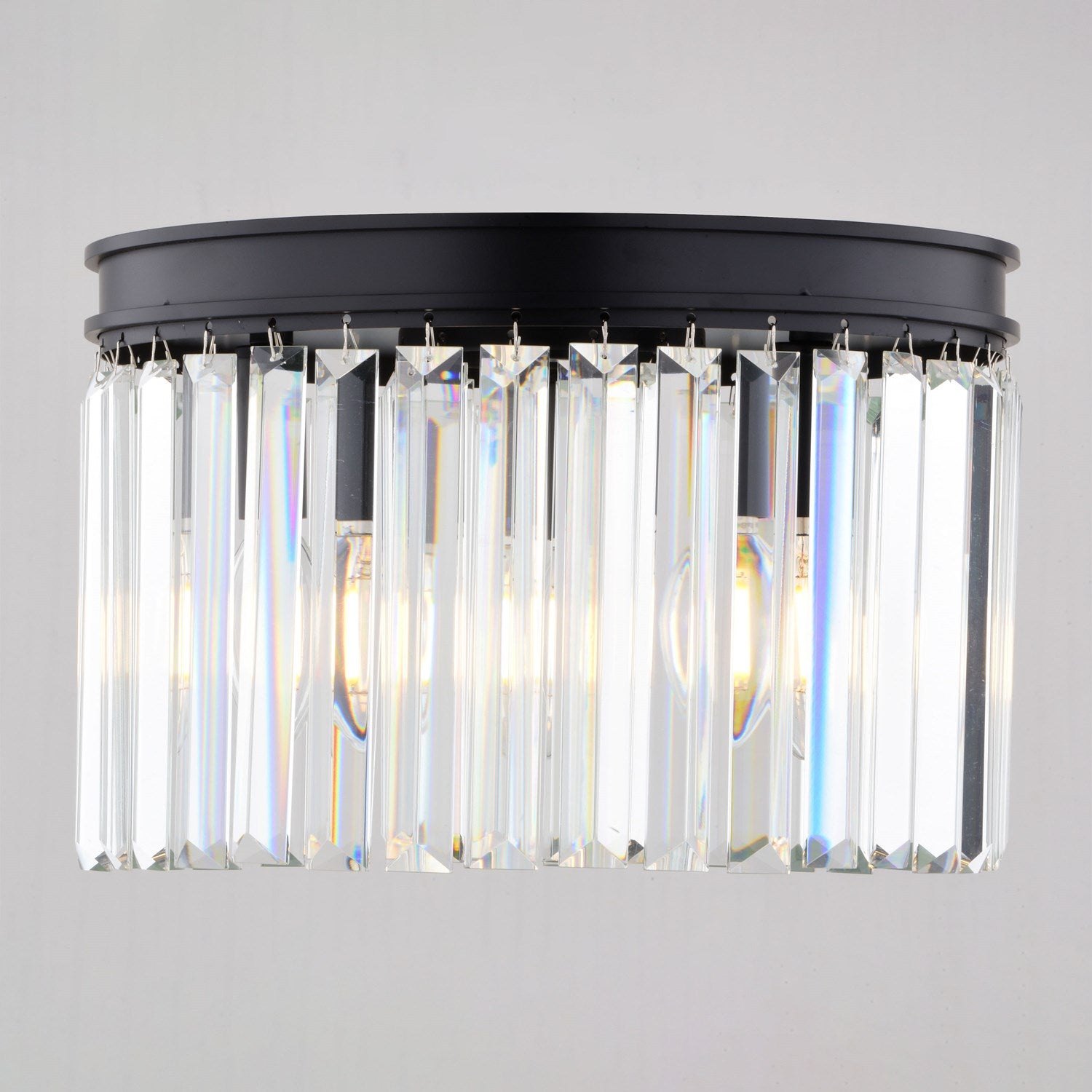 Allerton 12-In. W 3 Light Flush Mount Matte Black