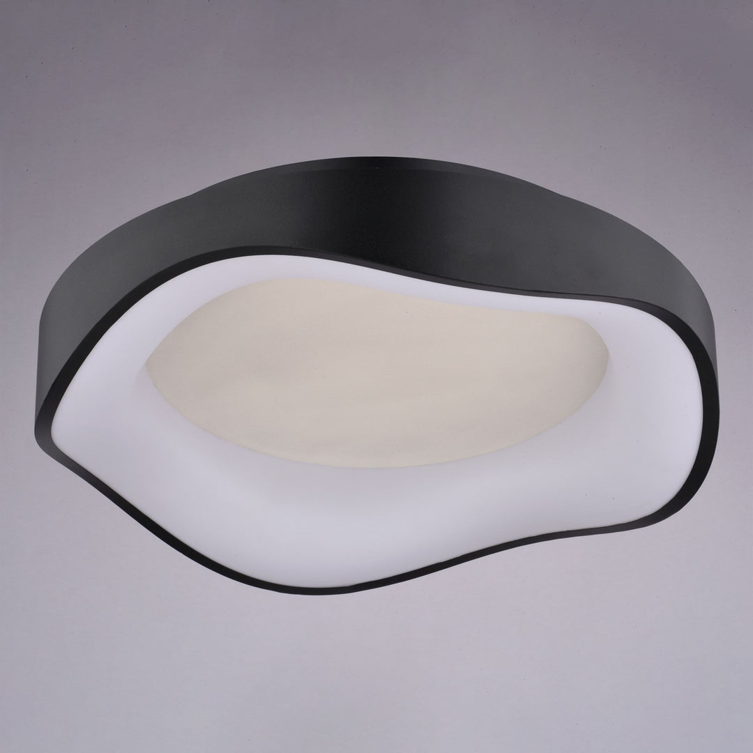16.5-In. W Led Flush Mount Textured Black