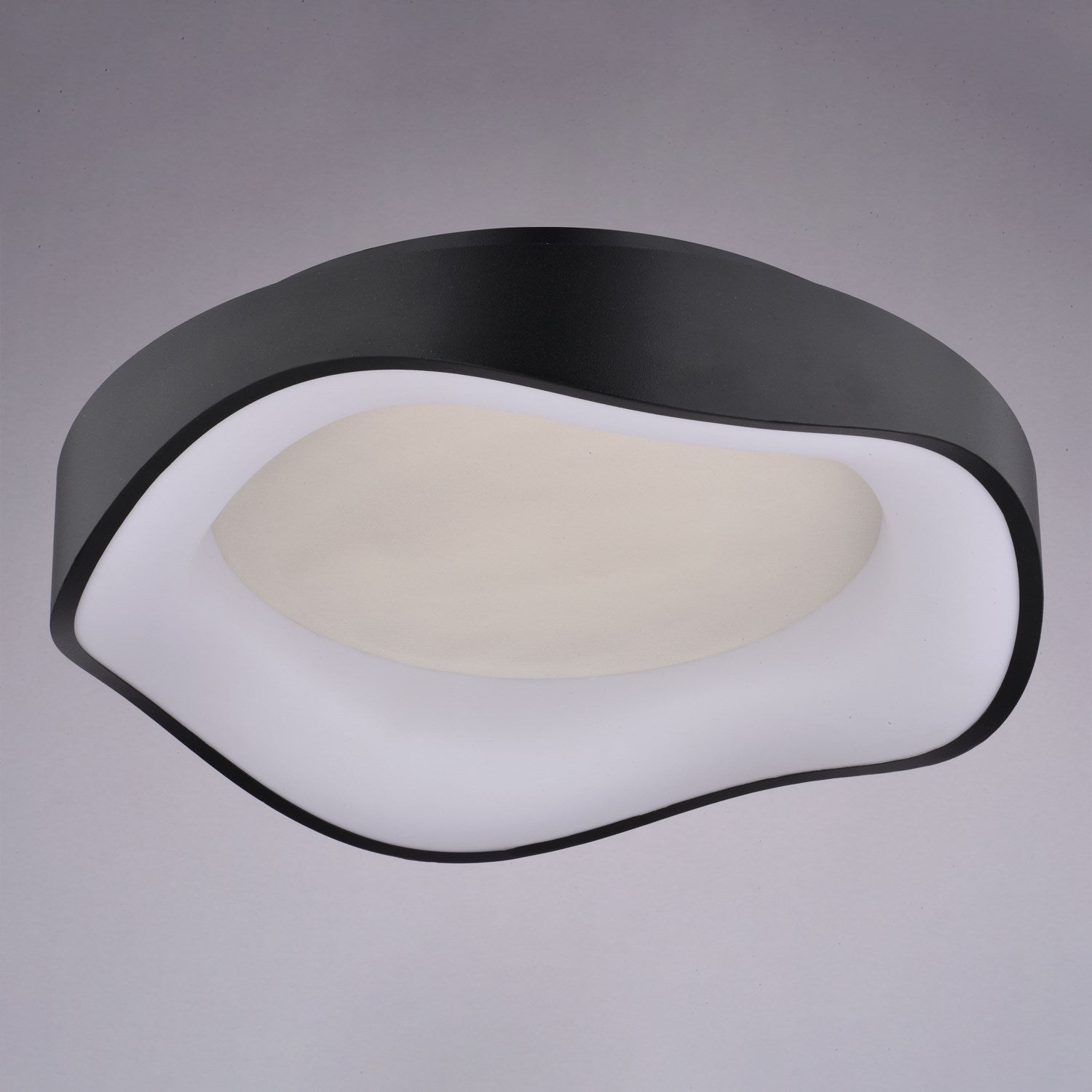 16.5-In. W Led Flush Mount Textured Black