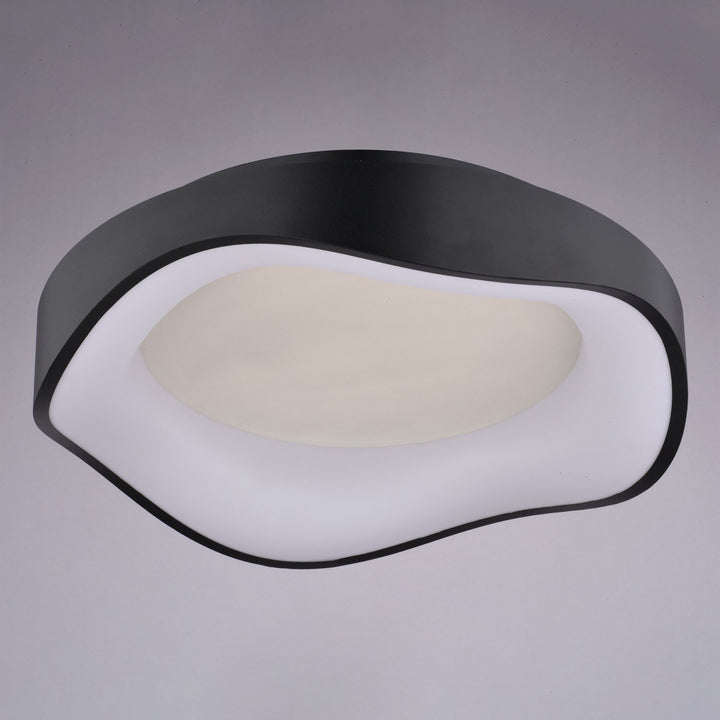 16.5-In. W Led Flush Mount Textured Black
