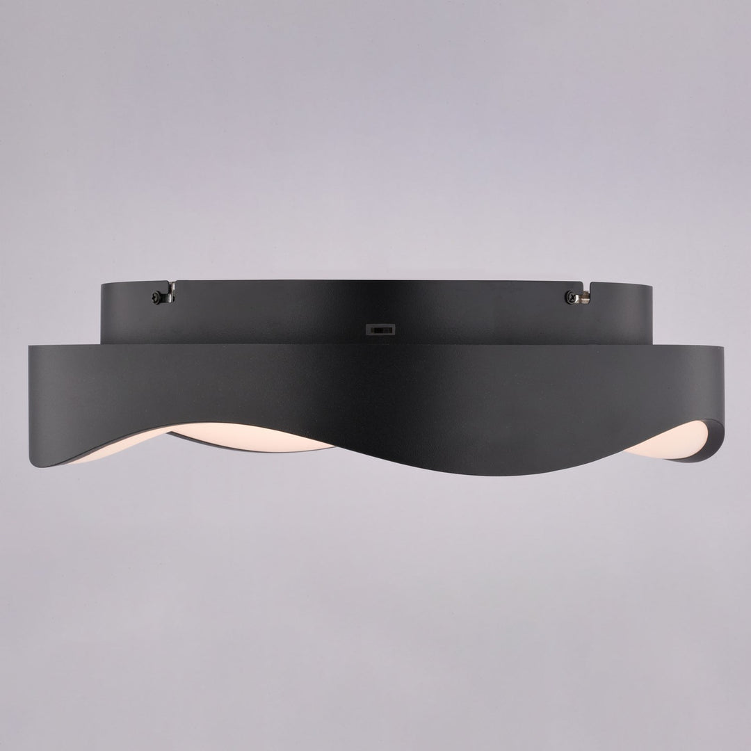 16.5-In. W Led Flush Mount Textured Black