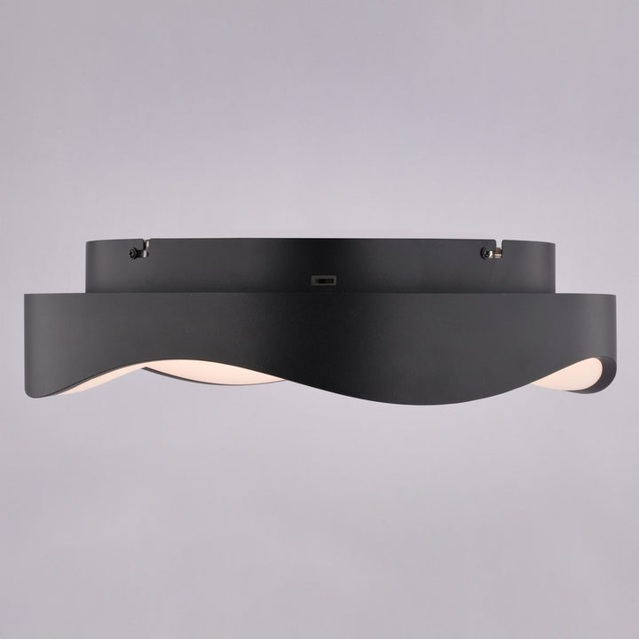 16.5-In. W Led Flush Mount Textured Black
