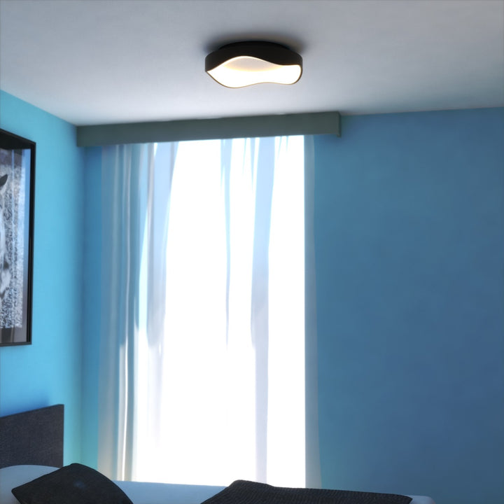 16.5-In. W Led Flush Mount Textured Black